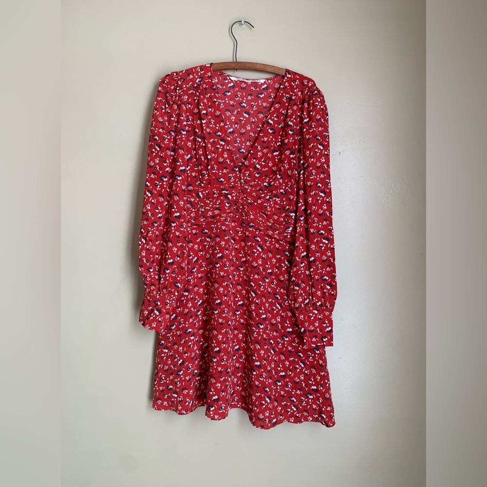Veronica Beard Women's Floral Marion Silk Dress Mini Red